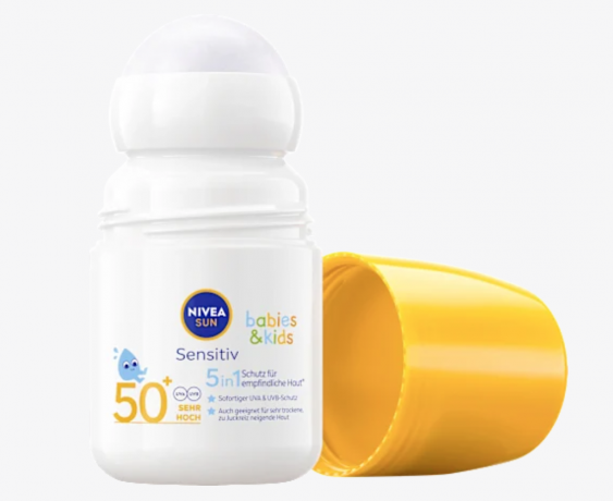 NIVEA SUN Sonnenroller babies & kids sensitiv LSF 50+, Роликовый солнцезащитный крем для младенцев и детей, для чувствительной кожи, SPF 50+, 50 мл