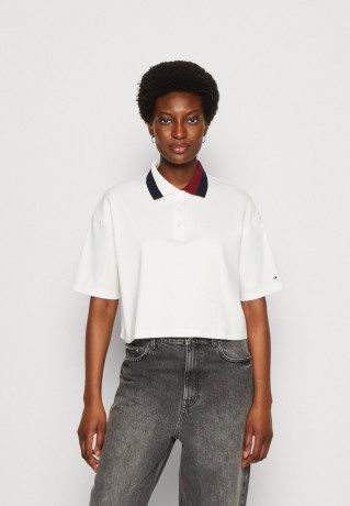 Tommy Hilfiger RLX SPLIT GLOBAL STR CROP Polo shirt ecru RLX SPLIT GLOBAL STR CROP Рубашка поло экрю