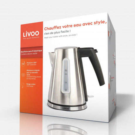 LIVOO LIVOO Wasserkocher LIVOO Wasserkocher Edelstahl 360°-Basis 1,7 L 2200 Watt Чайник LIVOO Чайник LIVOO из нержавеющей стали, основание 360°, 1,7 л, 2200 Вт