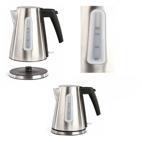 LIVOO LIVOO Wasserkocher LIVOO Wasserkocher Edelstahl 360°-Basis 1,7 L 2200 Watt Чайник LIVOO Чайник LIVOO из нержавеющей стали, основание 360°, 1,7 л, 2200 Вт