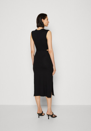 Tommy Hilfiger CUTOUT MIDI DRESS Jersey dress black ПЛАТЬЕ МИДИ С ВЫРЕЗАМИ Платье из джерси черный