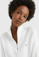 Tommy Hilfiger HALF ZIP Jumper dress ecru HALF ZIP Платье-джемпер экрю