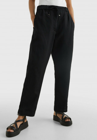 Tommy Hilfiger DRAWSTRING TWILL  Trousers black САРЖА С КУЛИСАМИ Брюки черный