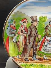 Тарелка декоративная винтажная Bauscher Weiden Bavaria &quot;Деревня в Крконоше&quot;, фарфор, 19 см, Германия, 1981 год.