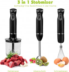 KOMFOTTEU KOMFOTTEU Stabmixer, Handruhrer-Set, mit 3-Klingen-Messer  Ручной блендер KOMFOTTEU, набор ручных миксеров, с 3-лезвийным ножом