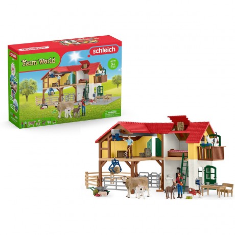 Schleich Schleich Farm World 42407 Bauernhaus mit Stall und Tieren Фермерский дом Schleich Farm World 42407 с конюшней и животными
