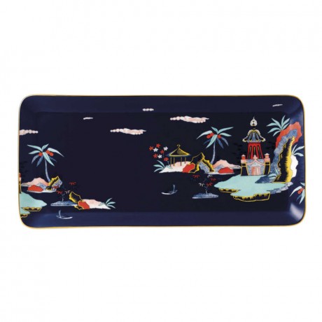 Wedgwood Wedgwood Wonderlust Tablett rechteckig Blue Pagoda 34x15,5 cm Поднос Wedgwood Wonderlust прямоугольный Blue Pagoda 34x15,5 см