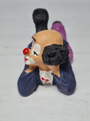 Статуэтка винтажная фарфоровая "Клоун" в фиолетово-черных тонах, ручная работа, Италия, 1960-70гг.