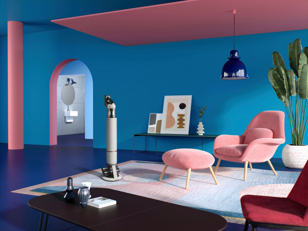 Samsung Samsung Akku-Bodenstaubsauger BESPOKE Jet complete VS20A95843W/WA, weiss, 580 W, beutellos  Беспроводной пылесос Samsung с контейнером BESPOKE Jet Complete VS20A95843W/WA, белый, 580 Вт, без мешка