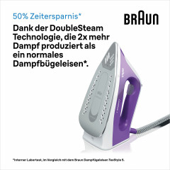 Braun Braun Dampfbugelstation CareStyle 1 IS1014VI Dampfbugelstation, Weiss/Violett, 1500 ml Wassertank  Паровая гладильная станция Braun CareStyle 1 IS1014VI, паровая гладильная станция, белый/фиолетовый, резервуар для воды на 1500 мл