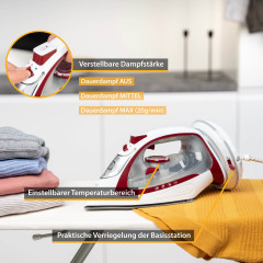 TZS FIRST AUSTRIA TZS FIRST AUSTRIA Dampfbugeleisen Bugeleisen kabellos, mit Basisstation, verstellbare Temperatur, 2400 W, Keramik, Vertikaldampf, Tropfstop, Antikalk, 450 ml Wassertank blau TZS FIRST AUSTRIA паровой утюг, беспроводной утюг, с базовой ст