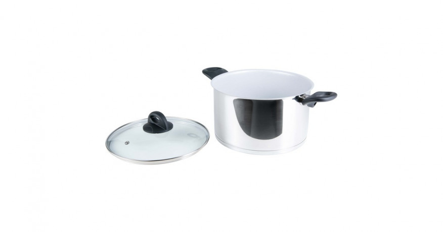 Cerafit Cerafit Steel Topf O 24cm edelstahl/grau, mit Design-Glasdeckel  edelstahl/grau Кастрюля Cerafit Steel O 24см нержавеющая сталь/серый, с дизайнерской стеклянной крышкой