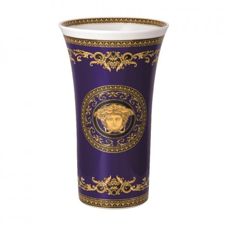 Rosenthal meets Versace Rosenthal Versace Medusa blue Vase 34 cm Rosenthal Versace Синяя ваза Medusa 34 см