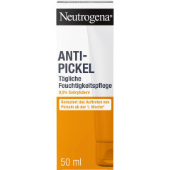 Neutrogena Anti-Pickel Taegliche Feuchtigkeitspflege, 50 ml, Neutrogena Anti-Pickel Ежедневный увлажняющий крем с 0,5% салициловой кислотой, алоэ вера и ромашкой, 50 мл