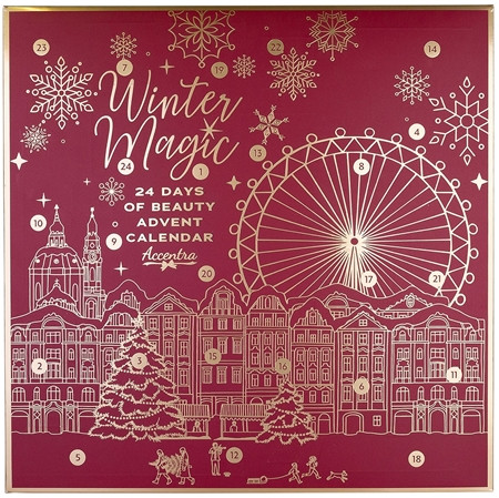 Accentra Winter Magic Adventskalender 2026, Accentra Winter Magic косметический адвент-календарь 2026 с уходом для ванны, тела, рук и ногтей, 24 подарка