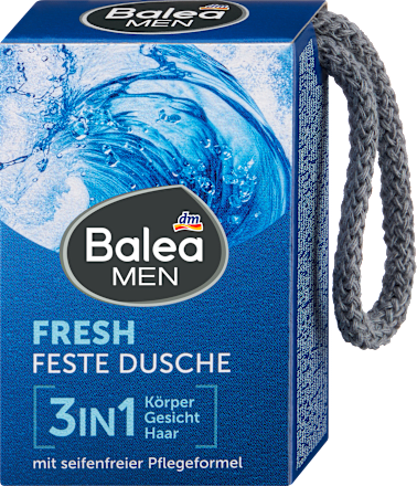 Balea MEN Festes Duschgel Fresh 3in1, 100 g, Твёрдый гель для душа Fresh 3 в 1 для тела, лица и волос, 100 г