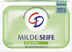 CD Milde Seife Aloe Vera 100 g, Мягкое растительное мыло с алоэ вера для чувствительной кожи, 100 г