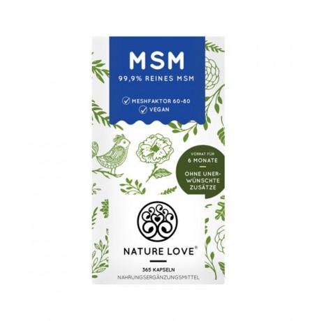 Nature Love MSM Tabletten mit Vitamin C Сера с Витамином С для укрепления костей, мышц, кожи, таблетки, 365 шт.
