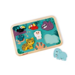 Janod -WWF Chunky Holzfiguren-Puzzle Dschungel