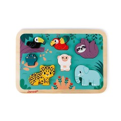 Janod -WWF Chunky Holzfiguren-Puzzle Dschungel