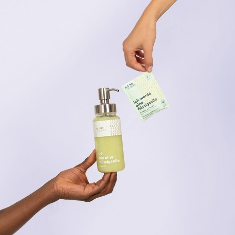 FUTURE STORIES Starterset Flussigseife Pulver Koriander & Limette inkl. Pumpspender  Стартовый набор жидкого мыльного порошка с кориандром и лаймом, включая помпу-дозатор