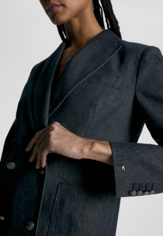 Tommy Hilfiger DOUBLE BREASTED Short coat indigo blue ДВУБОРТНЫЙ Короткое пальто Индиго синий