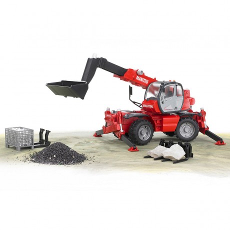 Bruder BRUDER 2129 Manitou Teleskopstabler MRT  2150 m. Zubehor Телескопический погрузчик BRUDER 2129 Manitou MRT 2150 с аксессуарами