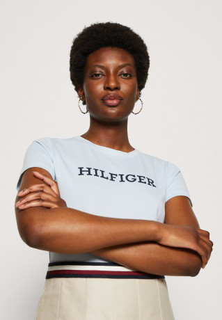 Tommy Hilfiger SLIM Print T-shirt breezy blue SLIM Футболка с принтом свежий синий