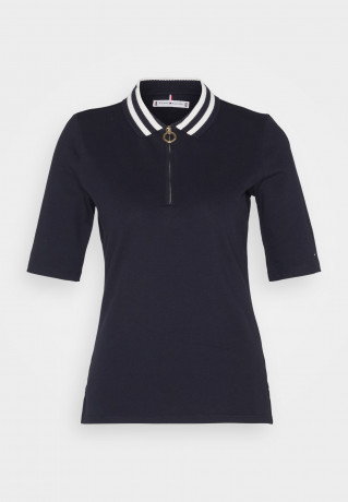 Tommy Hilfiger SLIM COLLAR ZIP Polo shirt desert sky SLIM COLLAR ZIP Рубашка поло небо пустыни