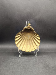 Блюдце для украшений антикварная J Gallo Patentiert в форме ракушки, коллекционная, латунь, 15 х 3 см, Германия, 1900-е гг.