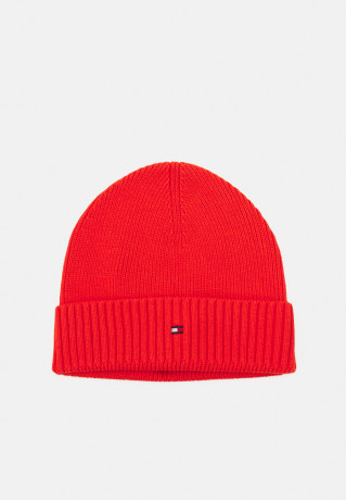 Tommy Hilfiger ESSENTIAL FLAG BEANIE UNISEX Beanie acid orange melange ESSENTIAL FLAG BEANIE UNISEX Шапочка кислотно-оранжевый меланж