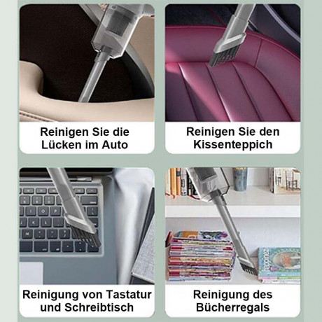 MOUTEN MOUTEN Akku-Handstaubsauger Kabelloser, wiederaufladbarer tragbarer Handstaubsauger mit 5500 PA, Geeignet fur Autos, Wohnungen und Buros, Rundum-Reinigung: Komplettes Zubehor, keine toten Winkel, fur Zuhause und Auto. Schwarz Беспроводной ручной пы