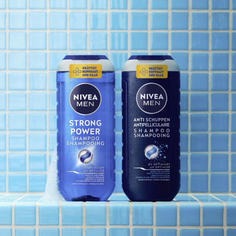 NIVEA MEN Strong Power Shampoo, 250 ml, Нивеа Мужской шампунь укрепляющий, морские минералы, сила и объём, 250 мл