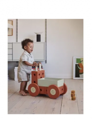 MODU 3-in-1 Baby Walker, Orange,  Ходунки детские развивающие 3 в 1 для малышей (Дания), конструктор 22 элемента, каталка-тележка с ящиком, развитие баланса и первых шагов, EPP-пена и ABS пластик, оранжевый