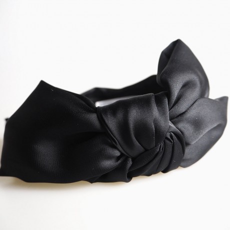 Filippa Firenze Satin Bow- Satin Haarreif mit Schleife Schwarz Satin Bow атласная повязка на голову с бантом
