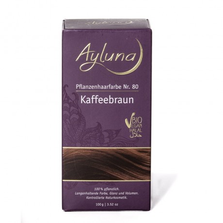 Ayluna Naturkosmetik Haarfarbe Nr.80 Kaffeebraun Краска для волос #80 Кофейно-коричневый