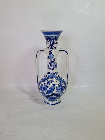 Ваза винтажная Delft Dc. 1795 в форме амфоры, фарфор, 22,5 x 10 см, Нидерланды, 1960-70гг.