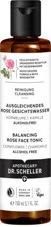 DR.SCHELLER Ausgleichendes Rose Gesichtswasser, 150 ml, Dr. Scheller балансирующий тоник для лица Rose с розовой водой, васильком и ромашкой, 150 мл