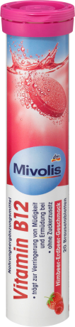 Mivolis Vitamin B12 Brausetabletten SET 3x20 St, Миволис НАБОР Шипучие таблетки Витамин B12 для снижения утомляемости, 3х20 шт