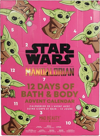 Mad Beauty Star Wars The Mandalorian The Child Adventskalender 2026, Mad Beauty Star Wars The Mandalorian The Child косметический адвент-календарь 2026 с уходом для ванны и тела, 12 подарков
