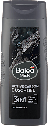 Balea MEN Duschgel Active Carbon 3in1, 300 ml, Гель для душа Active Carbon 3 в 1 с активированным углём и ароматом кедра, 300 мл