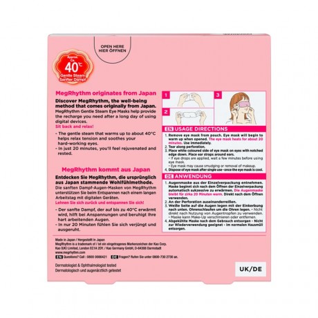 MegRhythm Warmende Augen-Masken Parfumfrei Согревающие маски для глаз без запаха