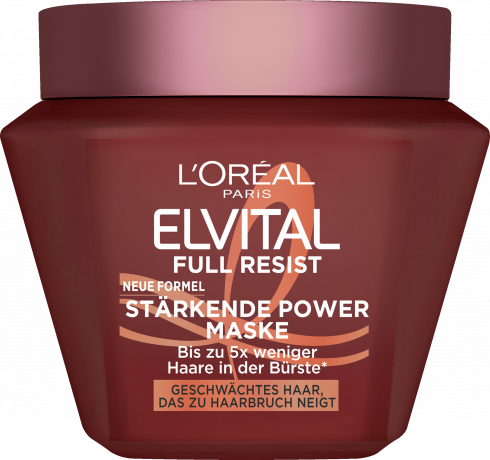 L'Oreal Paris Elvital Full Resist Staerkende Power Maske, 300 ml, Укрепляющая маска с аминексилом и биотином для ослабленных волос, против выпадения из-за ломкости, 300 мл