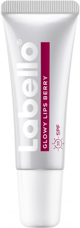 Labello Glowy Lips Berry LSF 30, Ягодный бальзам для губ с гиалуроновой кислотой и глицерином для увлажнения и глянцевого блеска, SPF 30, 10 мл