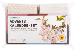 folia Adventskalender 2026-Set Stoffbeutel Basic, Набор folia Stoffbeutel Basic для наполнения адвент-календаря 2026, 24 мешочка под джут, 10 × 13 см