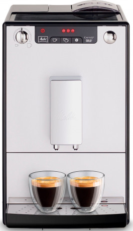 Melitta Melitta Kaffeevollautomat Solo E950-103, silber/schwarz, Perfekt fur Cafe creme Espresso, nur 20cm breit Полность автоматическая кофемашина Melitta Solo E950-103, серебристый/черный, идеально подходит для приготовления крем-эспрессо в кафе, шири