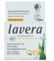 lavera BASIS SENSITIVE Anti-Falten Feuchtigkeitscreme Q10, Лавера увлажняющий крем против морщин с коэнзимом Q10 50 мл