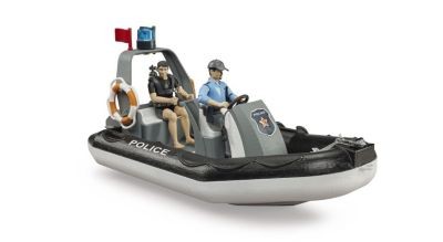 Bruder bworld Polizei Schlauchboot mit Licht und zwei Figuren Полицейская лодка bworld со светом и двумя фигурками