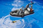 Bruder bworld Polizei Schlauchboot mit Licht und zwei Figuren Полицейская лодка bworld со светом и двумя фигурками