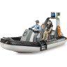 Bruder bworld Polizei Schlauchboot mit Licht und zwei Figuren Полицейская лодка bworld со светом и двумя фигурками